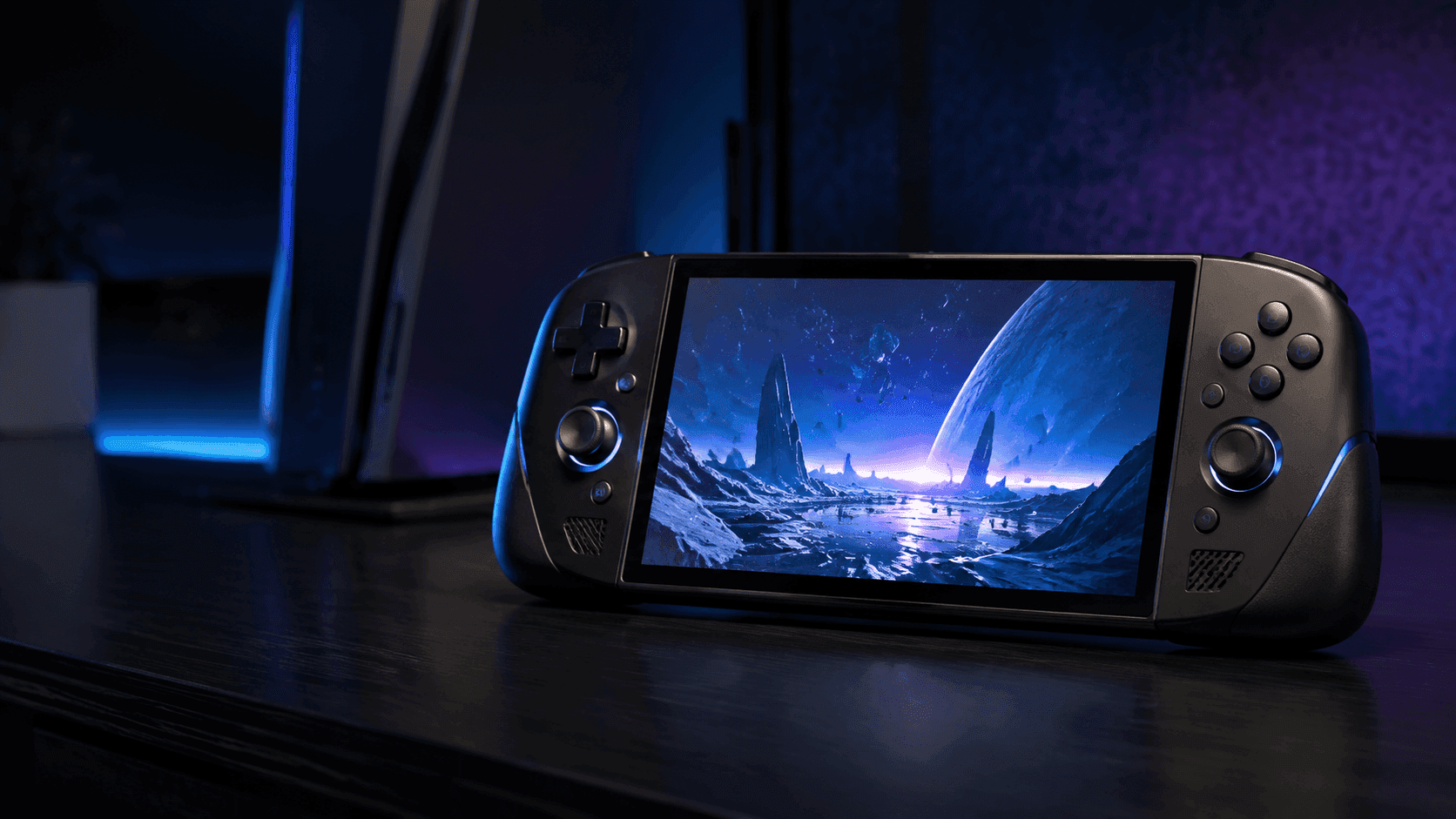 Concepto editorial de una portátil ficticia. Imagen generada mediante IA; no representa un producto, diseño ni anuncio oficial de Sony.