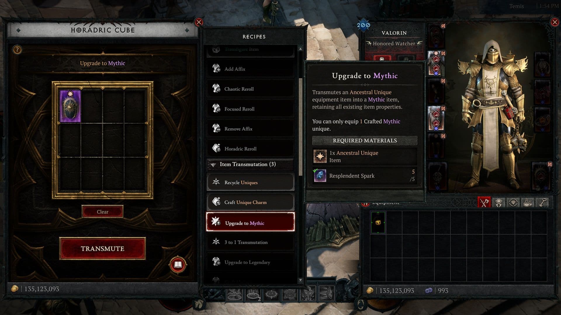 Interfaz de objetos de Diablo IV difundida por Blizzard. Material promocional del juego; no es una captura de nuestra partida en Switch 2. © Blizzard Entertainment.