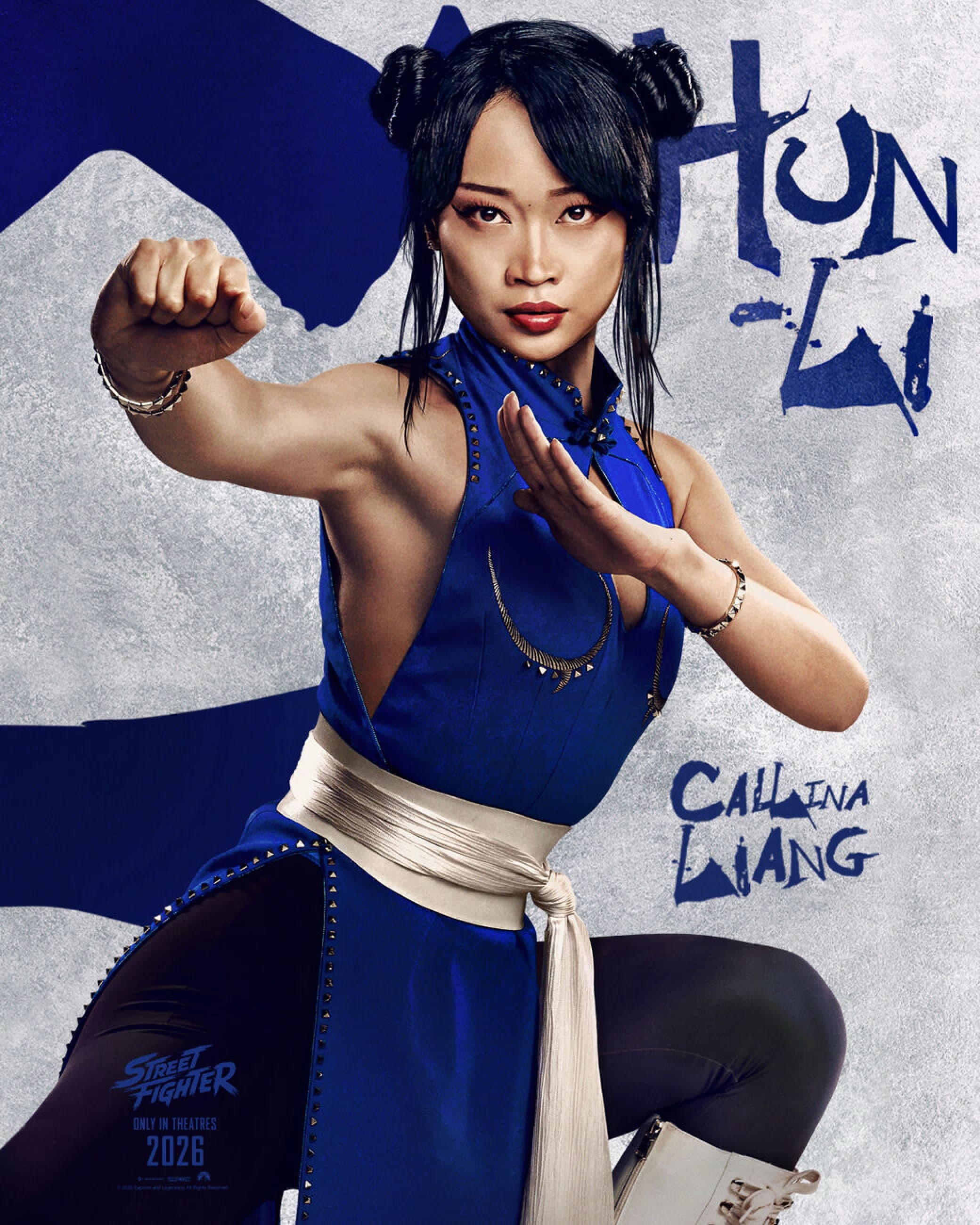 Callina Liang como Chun-Li en un cartel oficial de Street Fighter (2026). © 2026 Paramount Pictures. Legendary Entertainment / CAPCOM.
