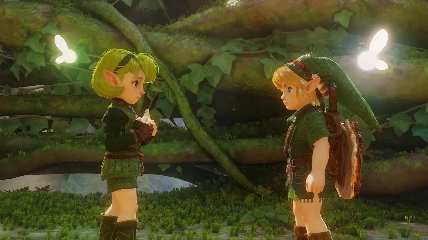 Link y Saria en el Bosque Kokiri en una imagen oficial del remake. © Nintendo.